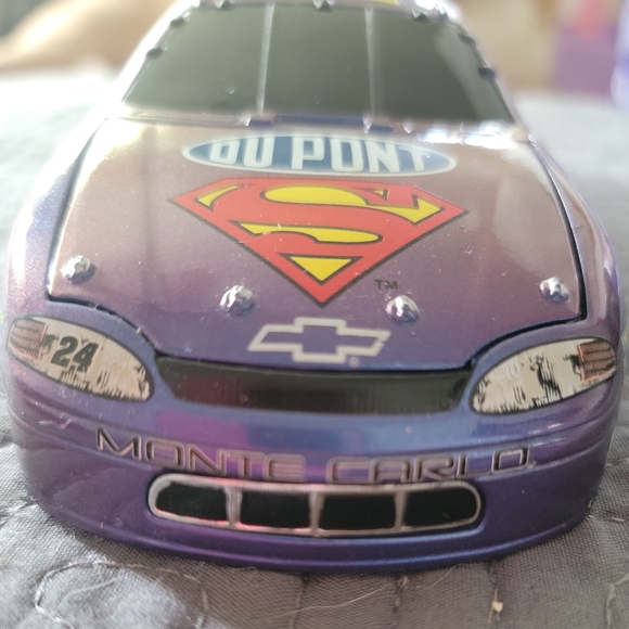 1999 Jeff Gordon Dupont/Superman ChromaLusion diecast bank, in box - Picture 11 of 16